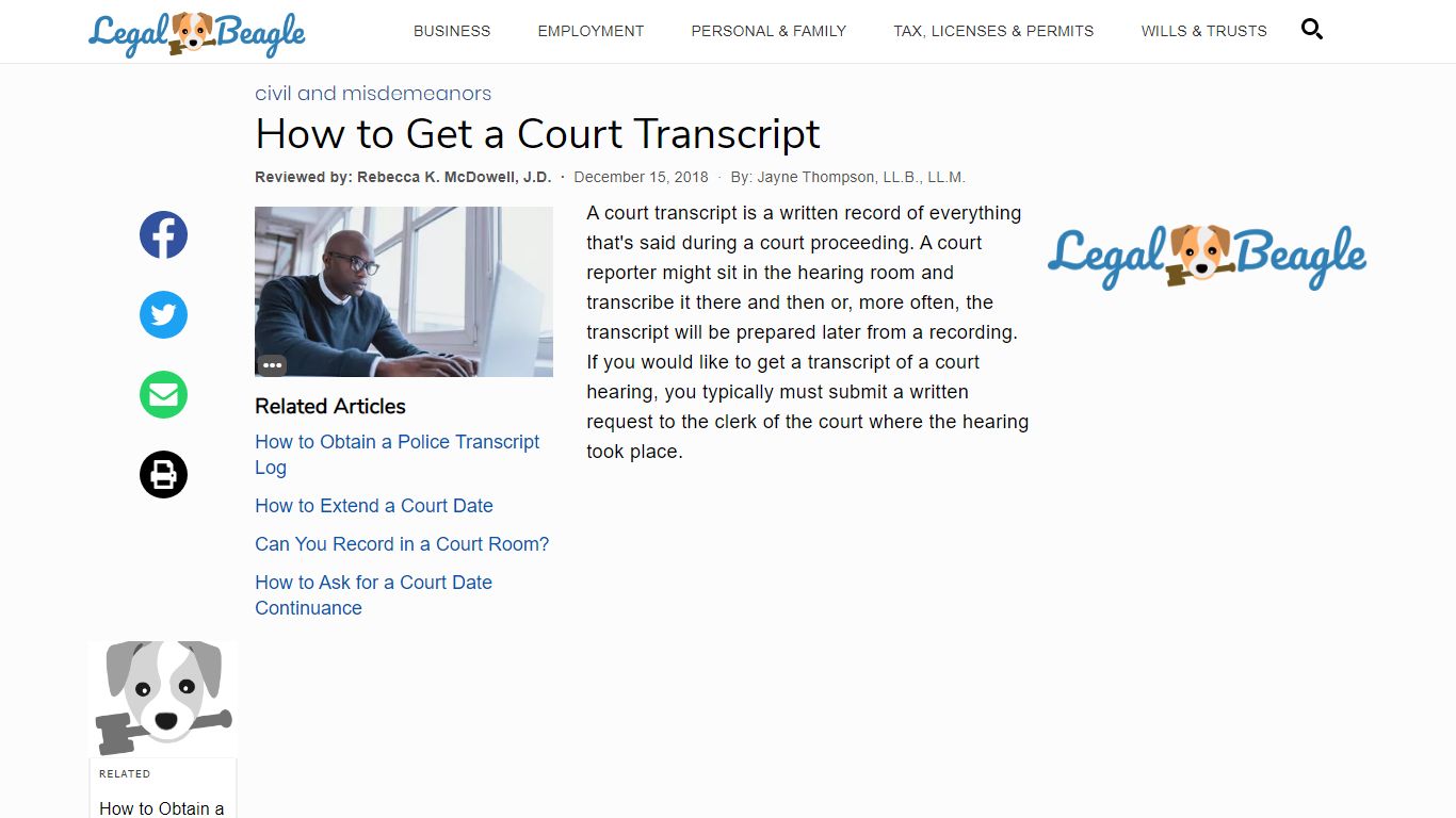 How to Get a Court Transcript | Legal Beagle